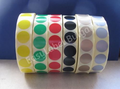 Red Round Self Adhesive Labels, Ø35mm, 12 000