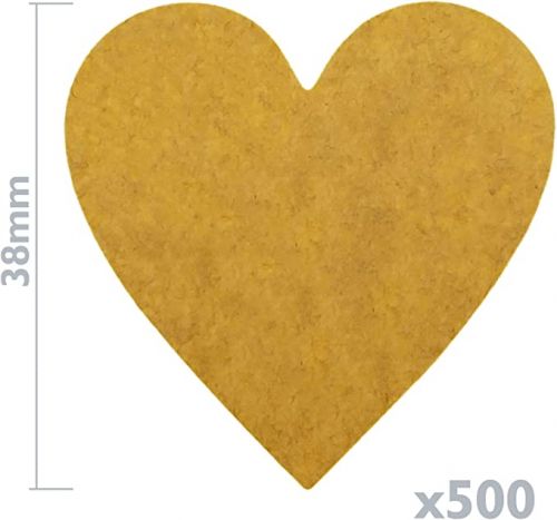 Кръгли кафяви стикери във формата на сърце, Ø38mm, 500 бр.