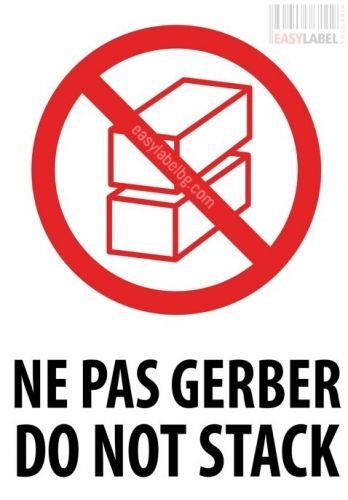 Shipping Label NE PAS GERBER, DO NOT STACK, 92mm x 132mm Rolls of 500