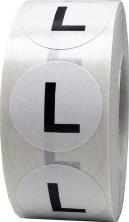 Етикети за РЪСТОВИ МАРКИ M, бели с черен надпис, Ø35mm