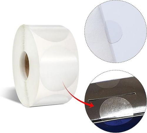 Self Adhesive Labels, Clear / transparent label stickers roll polyethylene, Ø50mm, 8 000