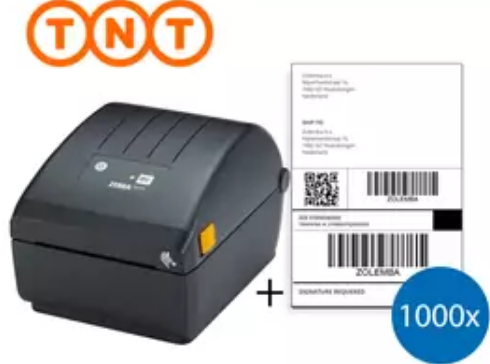 TNT Комплект етикети за Товарителници - Принтер Zebra ZD220D + 1 000 етикети 105m x 148mm