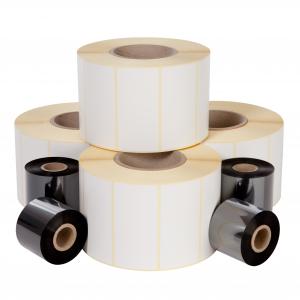 Self-adhesive label roll, white, 70mm X 53mm
