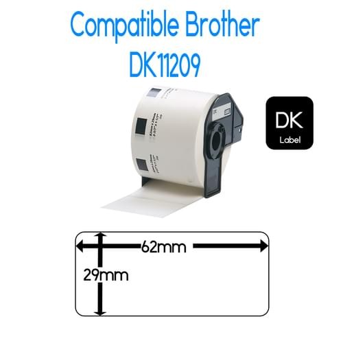 Консуматив Brother DK-11209, 62mm x 29mm, 800 labels per roll (Black on White) 