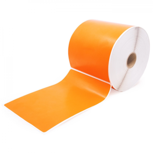 Orange thermal transfer labels, paper, 100mm x 150mm, 500