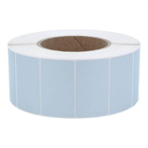 Silver polyester labels, 74mm x 37mm, core Ø75mm 