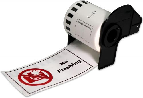 Compatible Brother DK-22251 White Continuous Paper Roll 62mm x 15.24m, Two Colour - Black/Red