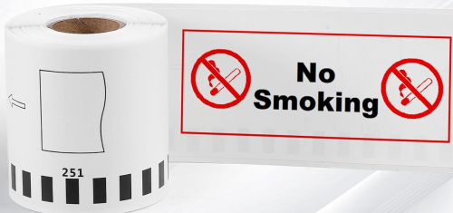 Compatible Brother DK-22251 White Continuous Paper Roll 62mm x 15.24m, Two Colour - Black/Red, without holder
