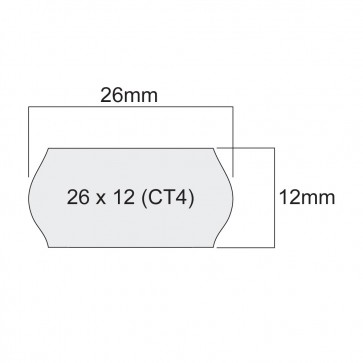 Етикети за маркиращи клещи, едноредови, бели, 26mm X 12mm (кутия)