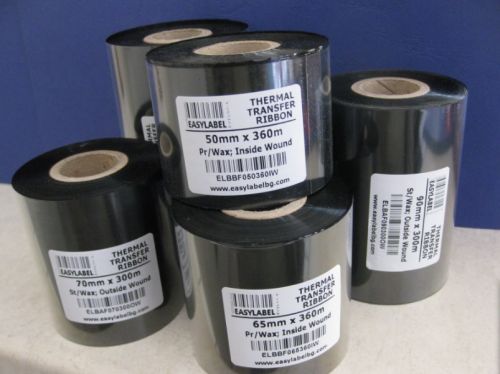 Термотрансферна лента, резин, RESIN, Черна, 65mm X 300