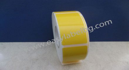 Водоустойчиви самозалепващи напечатани жълти PVC етикети / стикери, 30mm x 110mm, 500бр. (Печат по ваше задание - с поръчка!) 