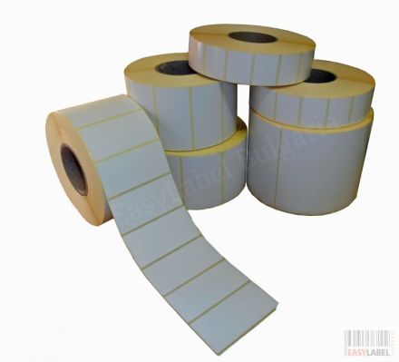 Самозлепващи етикети на ролка за допечатване, бели от хартия, 50mm x 30mm /2/ 3 400, Ø25mm 