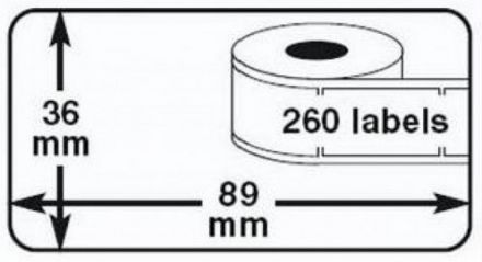 Съвместими 99012 Dymo етикети, 36mm x 89mm, бели