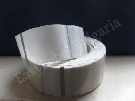 Прозрачен самозалепващ се правоъгълен стикер от PVC фолио, 30mm x 20mm, 5 000бр.