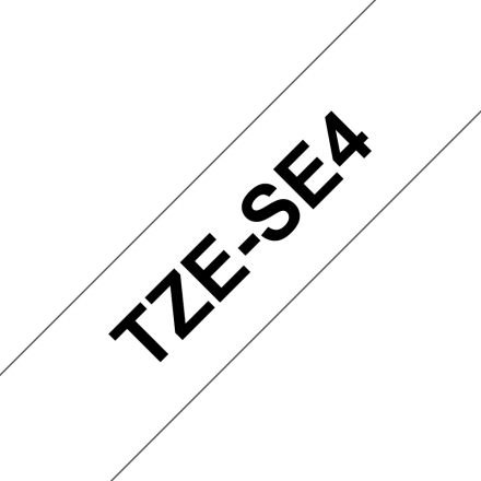 Оригинален Brother TZe-SE4 - черен текст на бяла лента, ширина - 18mm