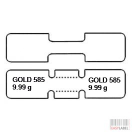 Бели PVC самозалепващи етикети за бижута, 56mm x 13mm, 1 000бр.