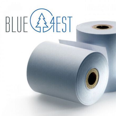 Сини касови ролки от екологична термохартия Blue4Est, 80mm x 80m