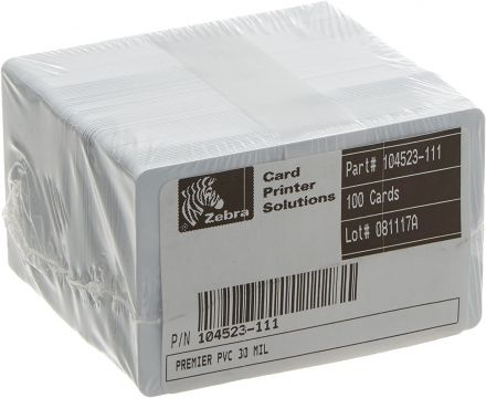 White Zebra Premier PVC Card, 500 pcs, 30 mil
