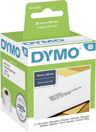 Етикети Dymo Authentic 99010, 28mm x 89mm, бели