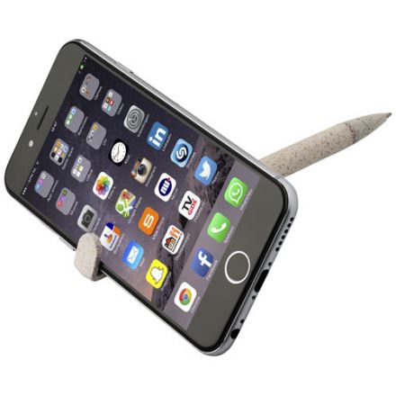 Химикалка от пшенична слама с държач за телефон 