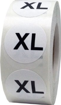 Етикети за РЪСТОВИ МАРКИ XL, бели с черен надпис, Ø35mm, 400бр.