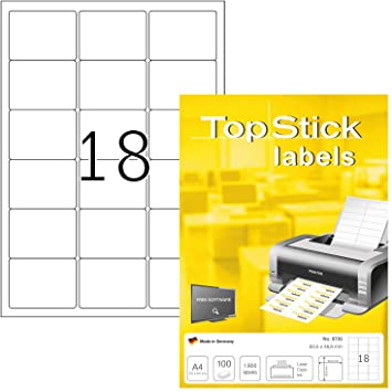 Самозалепващи етикети TopStick 8735, заоблени ъгли, 63.5mm x 46.6mm