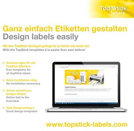 Самозалепващи етикети TopStick 8735, 63.5mm x 46.6mm