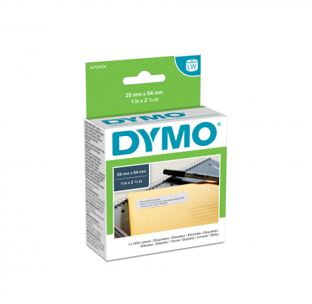 Етикети Dymo Authentic 11352, 25mm x 54mm, бели