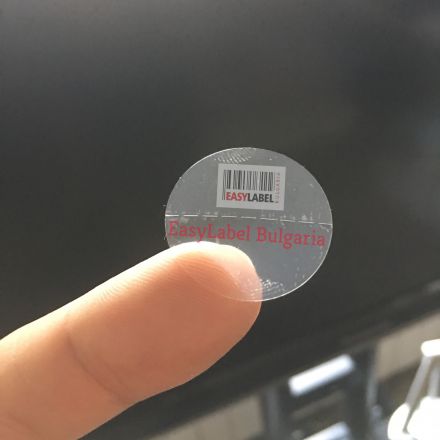 Прозрачен самозалепващ се кръгъл стикер от PVC фолио, Ø25mm, 6 000бр.