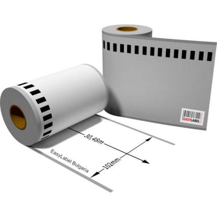 Бяла непрекъсната хартиена лента Brother DK-22243, 102mm x 30.48m
