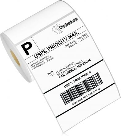 Compatible TSC 38-T105148-10LF, White Paper Label Roll, 1 000 labels per roll, 105mm x 148mm