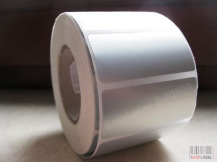 Сребърни самозалепващи етикети, полиестер (PET), 50mm x 30mm, 500, Ø40mm