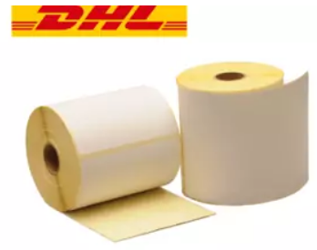 Бели термо етикети за Товарителници DHL, 102mm x 210mm, ECO, 210 етикета, шпула 25mm