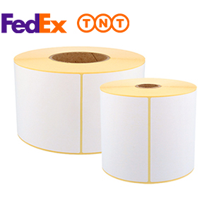Бели термо етикети за Товарителници FedEx & TNT, 102mm x 210mm, ECO, 210 етикета, шпула 25mm