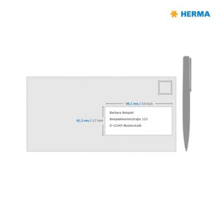 Устойчиви на външни атмосферни влияния - Бели самозалепващи етикети Herma 9533 A4 от фолио -  99.1mm x 42.3mm, изключително силно залепване, разтегливи