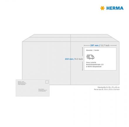 Прозрачни Етикети Herma 4585 - Transparent film labels, matt A4, 210 x 297 mm, weatherproof, permanent adhesion, 10 бр.