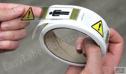 Self Adhesive Labels, Clear / transparent label stickers roll polyethylene, 100mm x 60mm, 1 000