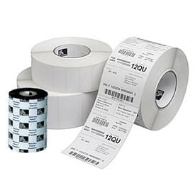 Комплект Етикети + ТТ Лента, Zebra 800294-605 логистични етикети с перфорация между етикетите, normal paper, uncoated, 102mm x 152mm, шпула 25mm, 475