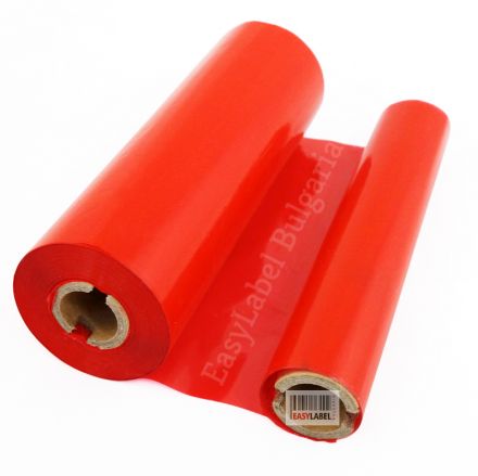 Червена термотрансферна лента, Wax/Resin, 110mm x 74m