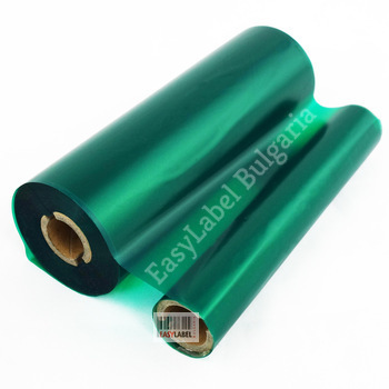 Зелена термотрансферна лента, Wax/Resin, 110mm x 74m