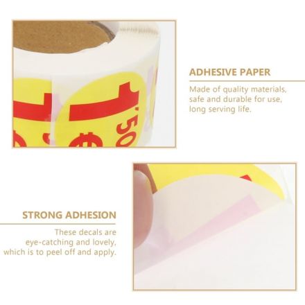 Self-Adhesive Label Roll, Fluorescent  colour: yellow, Round Ø25mm, 500