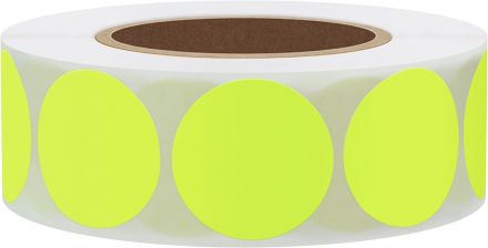Yellow Round Self Adhesive Labels, Ø19mm, 2 000