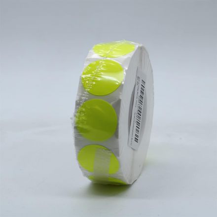 Yellow Round Self Adhesive Labels, Ø19mm, 2 000
