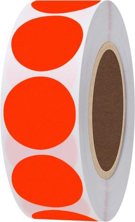 Red Round Self Adhesive Labels, Ø19mm, 2 000
