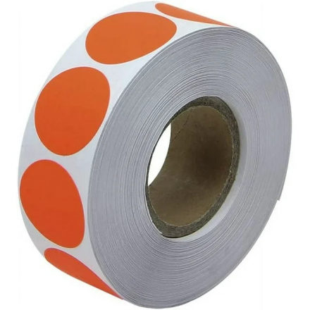 Red Round Self Adhesive Labels, Ø19mm, 2 000