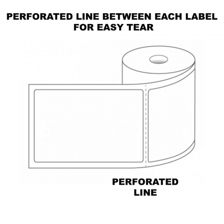 Perforated Direct Thermal Top Labels White 100mm x 90mm - 700 Labels per Roll 