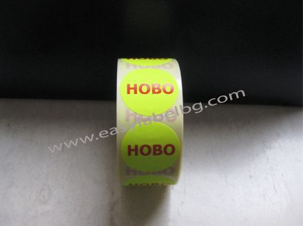 Self-Adhesive Label Roll, Fluorescent  colour: yellow, Round Ø40mm, 400