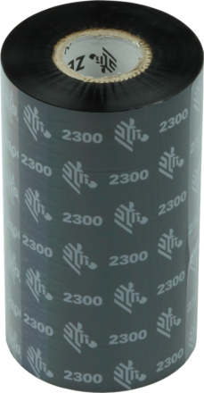Термотрансферна лента Zebra 2300 Wax 02300BK11045, Черна, 110mm x 450m