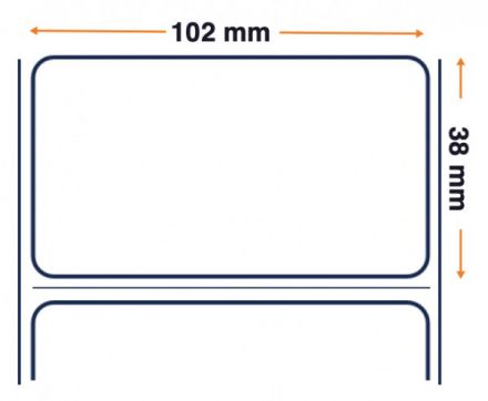 White Direct Thermal Eco Labels, 102mm x 38mm, 1790 Labels, 25mm Core