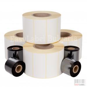 Self-adhesive labels on rolls, white, 60mm x 25mm, 2 000, Ø40mm 